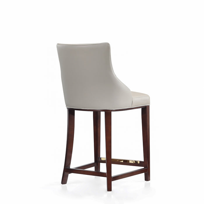 Tabouret bar moderne Shubert de Manhattan Comfort de hauteur comptoir en similicuir - gris clair