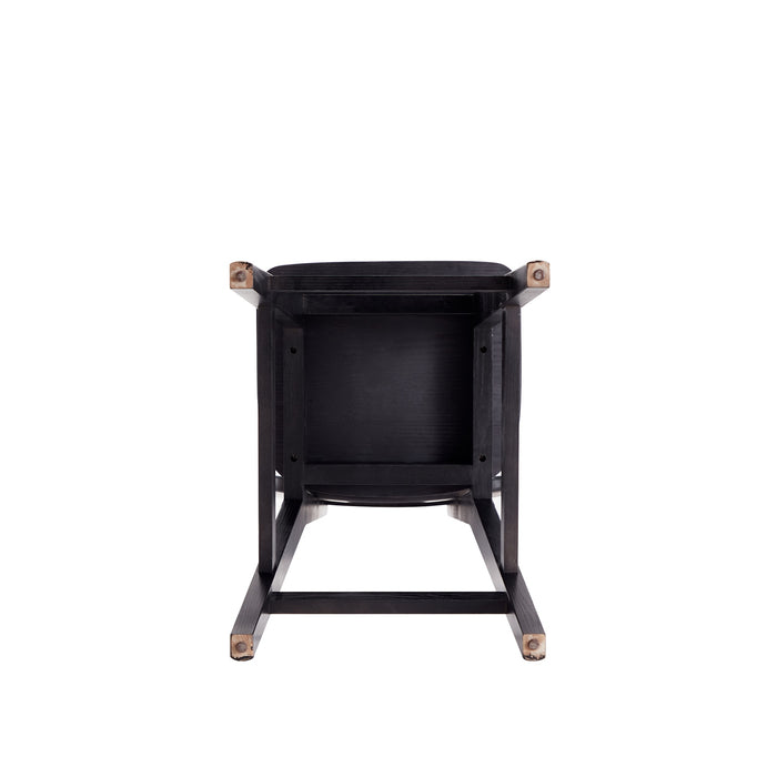 Tabouret bar Versailles de Manhattan Comfort de hauteur comptoir - noir et canne naturelle