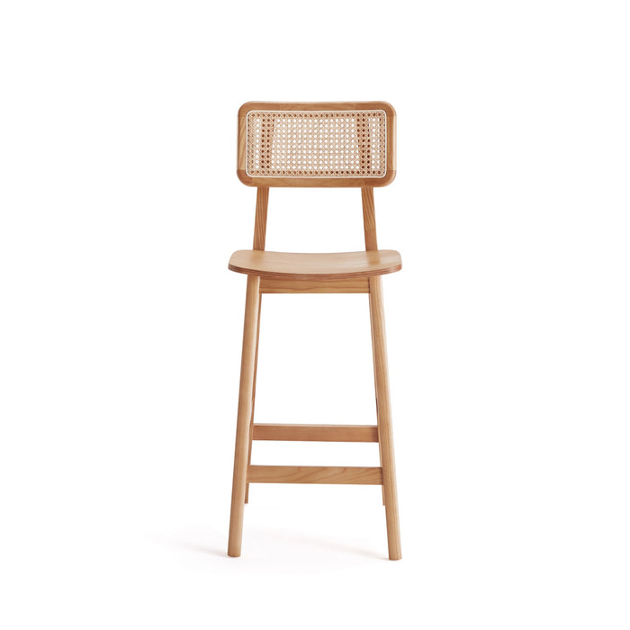 Tabouret bar Versailles de Manhattan Comfort de hauteur comptoir - canne naturelle