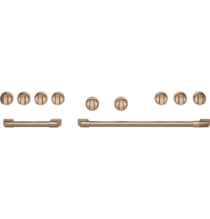 Trousse de poignées et de boutons Café bronze brossé de 48 po pour cuisinière et surface de cuisson professionnelles - CXPR8HKPTBZ