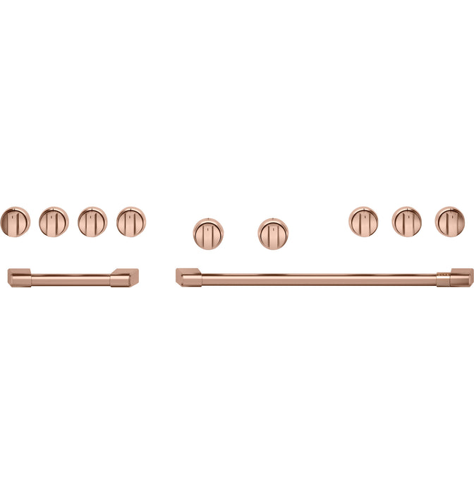 Trousse de poignées et de boutons Café cuivre brossé de 48 po pour cuisinière et surface de cuisson professionnelles - CXPR8HKPTCU
