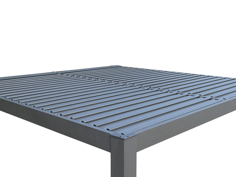 Gazebo Penguin pergola Vikos 10x10 en aluminium et persiennes en acier galvanisées