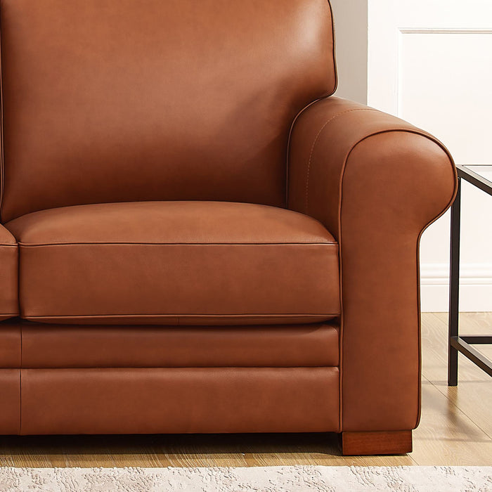Causeuse Brookfield de Hydeline en cuir - brune
