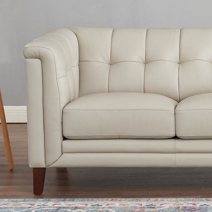 Causeuse Bodie de Hydeline en cuir - vanille