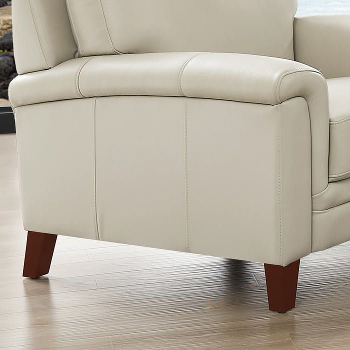 Fauteuil Westcott de Hydeline en cuir - vanille