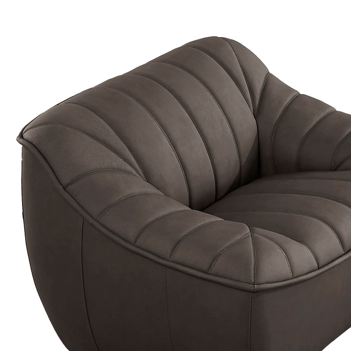 Fauteuil Nest en cuir de Hydeline - chocolat