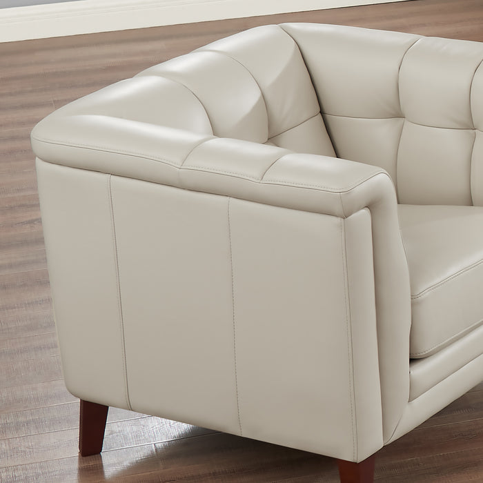 Fauteuil Bodie de Hydeline en cuir - vanille