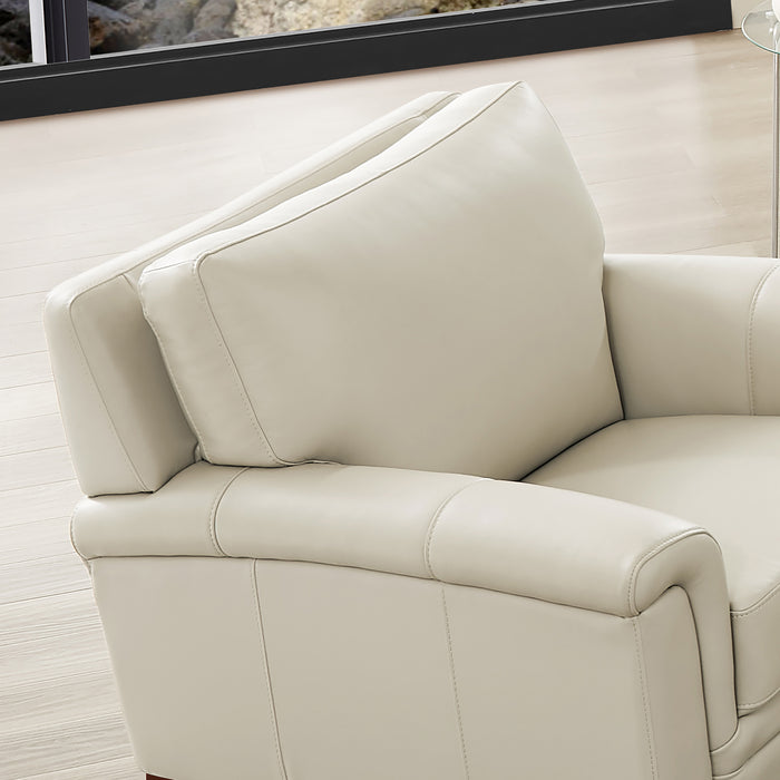 Fauteuil Westcott de Hydeline en cuir - vanille