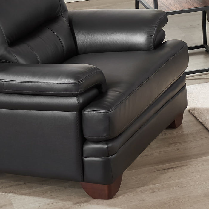 Fauteuil Luxor de Hydeline en cuir - noir