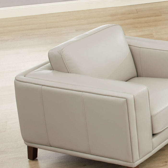 Fauteuil Lyon de Hydeline en cuir - vanille