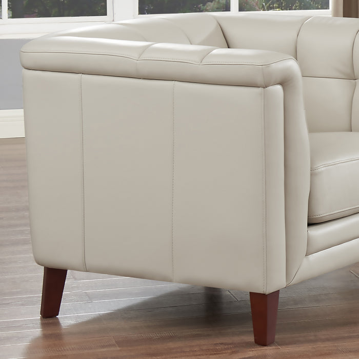 Fauteuil Bodie de Hydeline en cuir - vanille