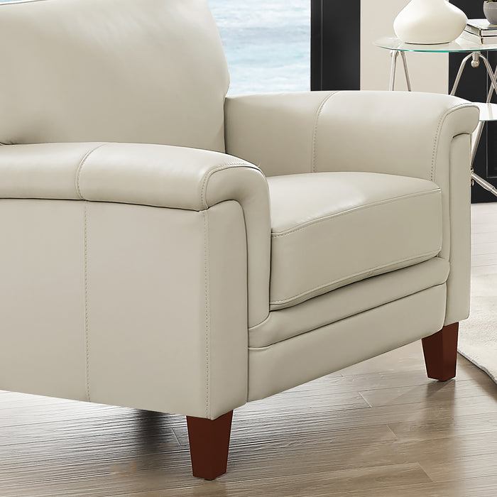 Fauteuil Westcott de Hydeline en cuir - vanille