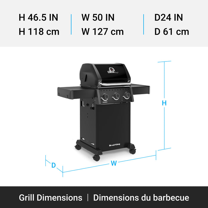 Broil King Crown 310 Shadow 4-bruleurs 32 000 BTU Barbecue a gaz naturel - 864057