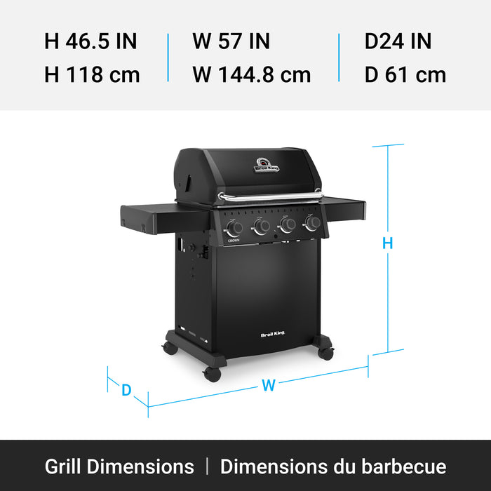 Broil King Crown 410 Shadow 4-bruleurs 40 000 BTU Barbecue a gaz naturel - 865057