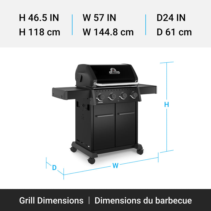 Broil King Crown 420 Shadow 4-bruleurs 40 000 BTU Barbecue a gaz naturel - 865157