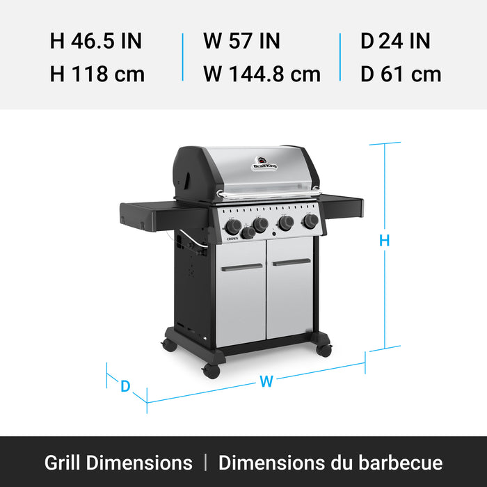 Broil King Crown S 440 4-bruleurs 40 000 BTU Barbecue a gaz naturel - 865367