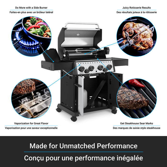 Broil King Crown S 490 4-bruleurs 40 000 BTU Barbecue a gaz propane - 865384