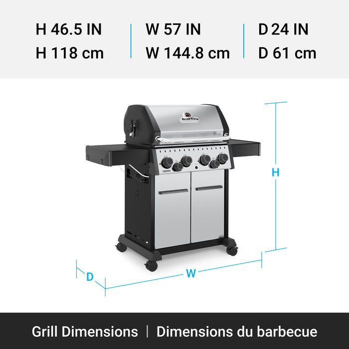 Broil King Crown S 490 4-bruleurs 40 000 BTU Barbecue a gaz propane - 865384