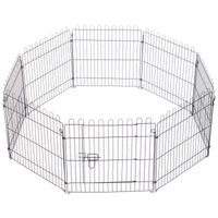 Pawhut 30 Pouces 8 Panneaux Parc Pour Animaux De Compagnie En Metal Interieur Exterieur Exercice Chi