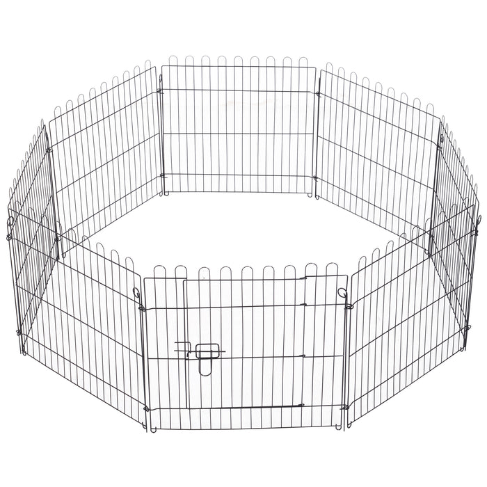 Pawhut 30 Pouces 8 Panneaux Parc Pour Animaux De Compagnie En Metal Interieur Exterieur Exercice Chien Stylo Cage Caisse
