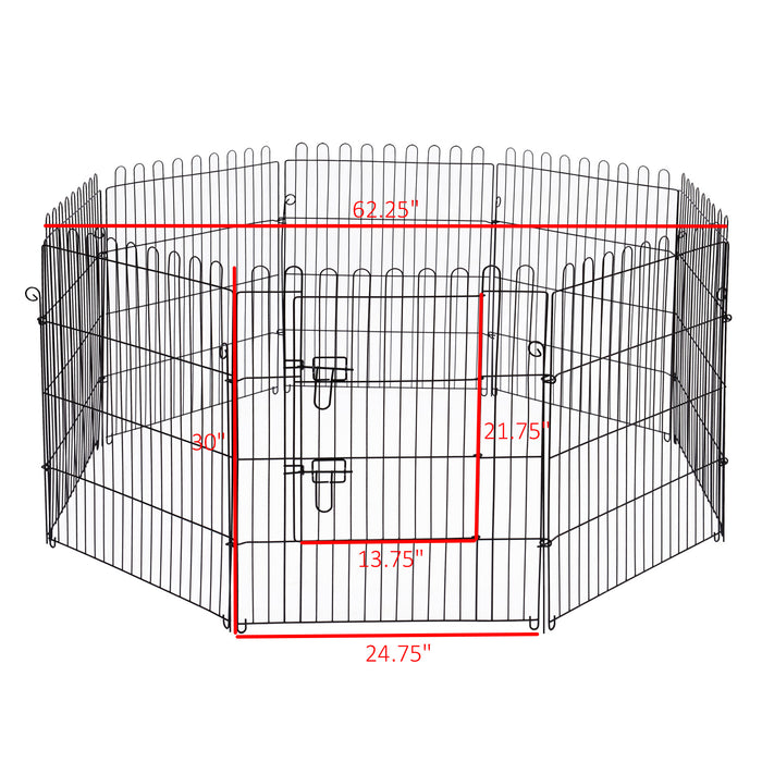 Pawhut 30 Pouces 8 Panneaux Parc Pour Animaux De Compagnie En Metal Interieur Exterieur Exercice Chien Stylo Cage Caisse