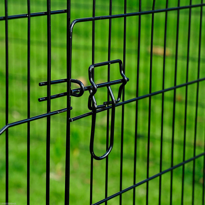 Pawhut 30 Pouces 8 Panneaux Parc Pour Animaux De Compagnie En Metal Interieur Exterieur Exercice Chien Stylo Cage Caisse