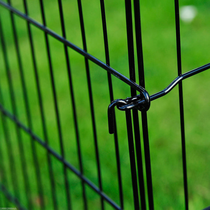 Pawhut 30 Pouces 8 Panneaux Parc Pour Animaux De Compagnie En Metal Interieur Exterieur Exercice Chien Stylo Cage Caisse