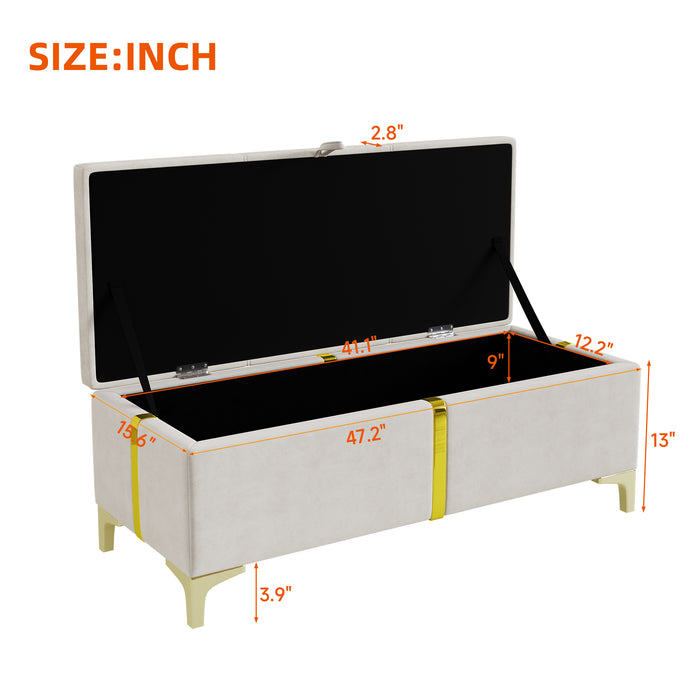 Ensemble De Chambre Nicole 2 Pieces Avec Lit Plateforme Tapisse Et Banc Coffre, Taille Queen, Beige