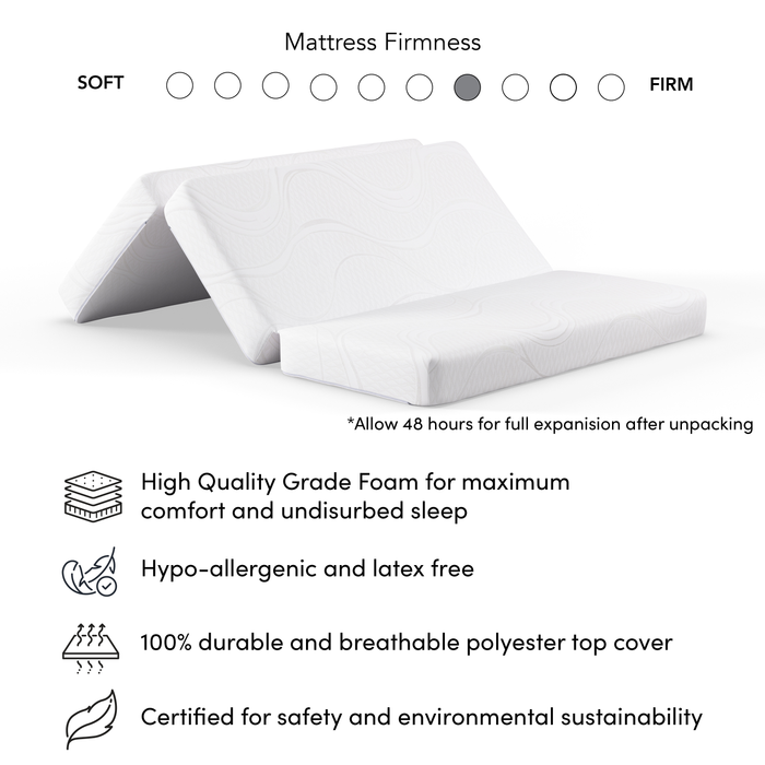 Lit armoire avec matelas à trois plis Key West, chêne blanc - format lit double