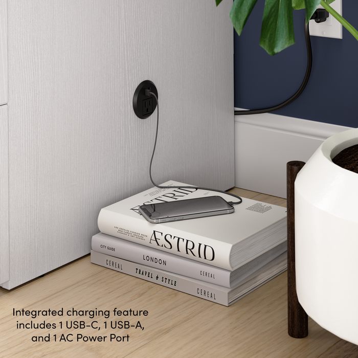 Lit armoire avec matelas à trois plis Key West, chêne blanc - format lit double