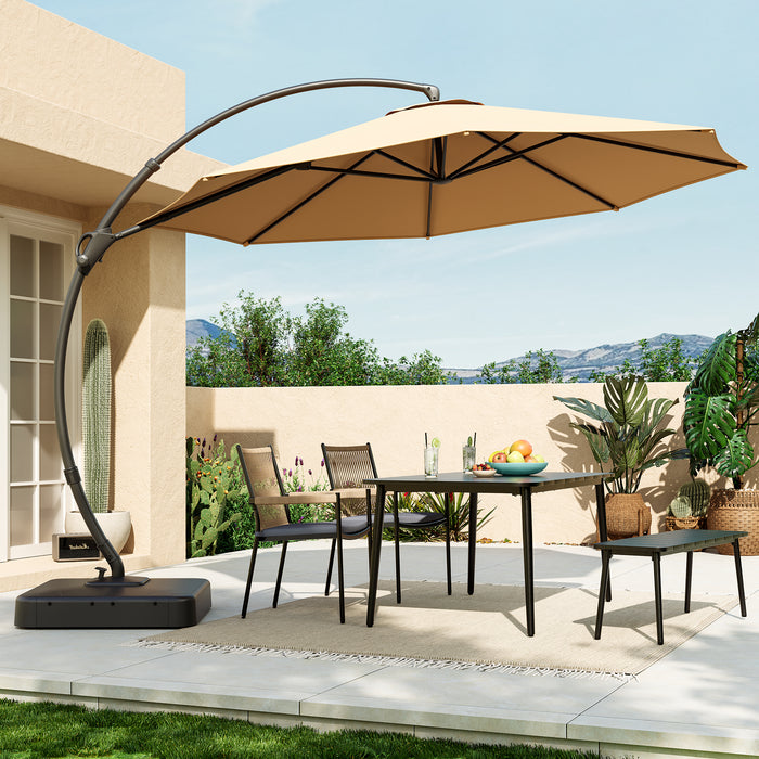 Parasol deporte Lausaint 3,35 m avec base beige