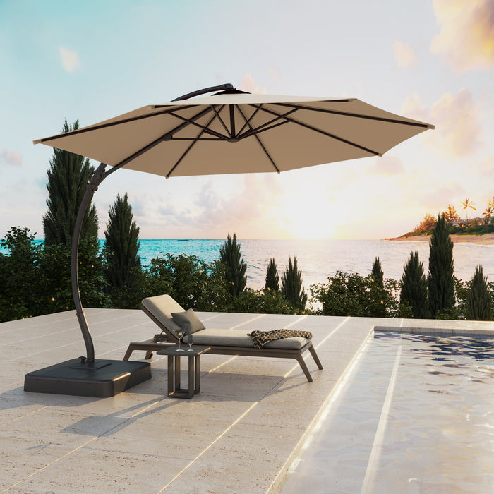Parasol deporte Lausaint 3,35 m avec base beige