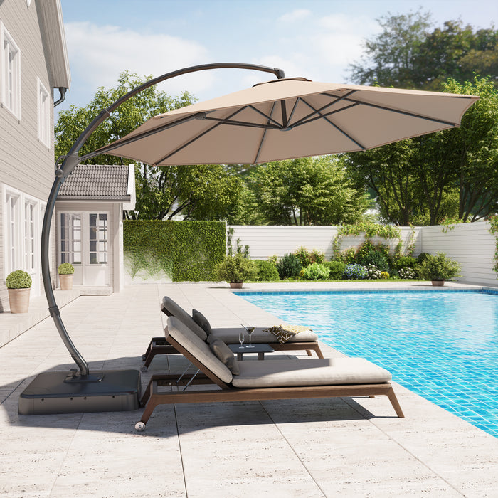 Parasol deporte Lausaint 3,35 m avec base beige
