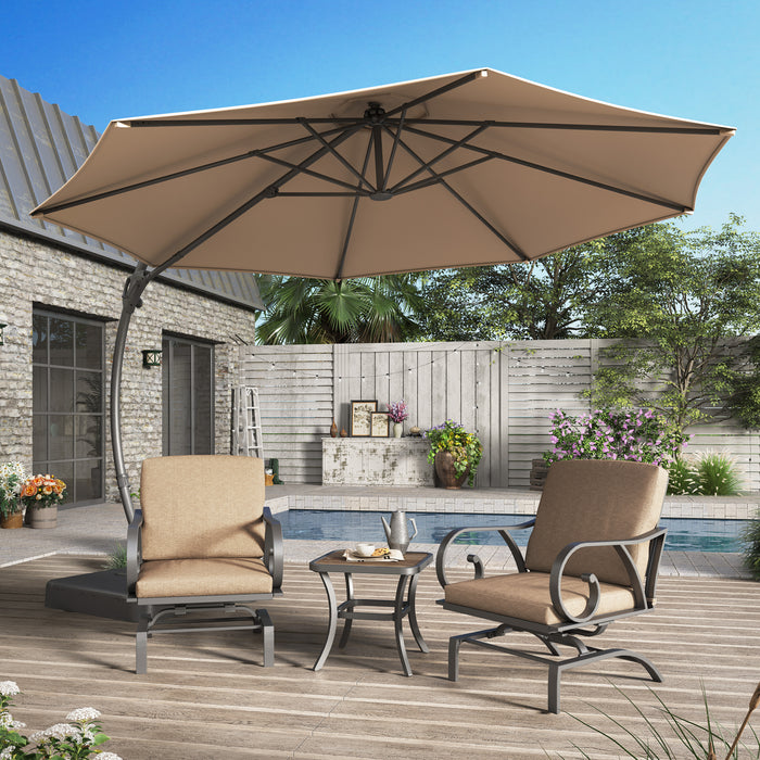 Parasol deporte Lausaint 3,35 m avec base beige