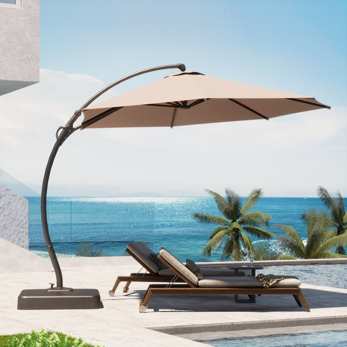 Parasol deporte Lausaint 3,35 m avec base beige