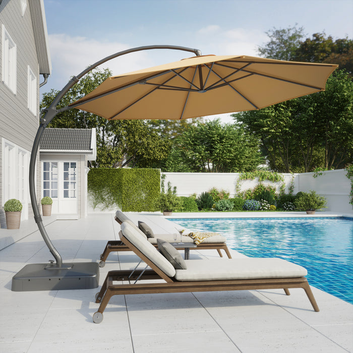 Parasol deporte Lausaint 3,35 m avec base beige