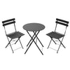 Ensemble bistro pliant 3 pieces Lausaint noir