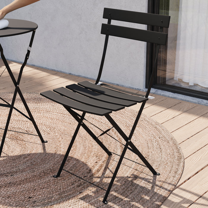 Ensemble bistro pliant 3 pieces Lausaint noir