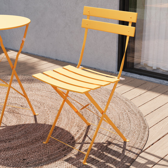 Ensemble bistro pliant 3 pieces Lausaint jaune