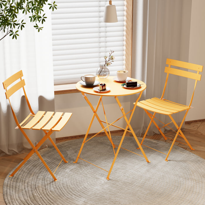 Ensemble bistro pliant 3 pieces Lausaint jaune