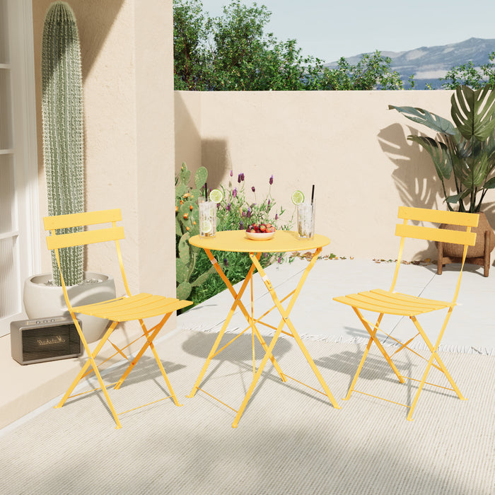 Ensemble bistro pliant 3 pieces Lausaint jaune