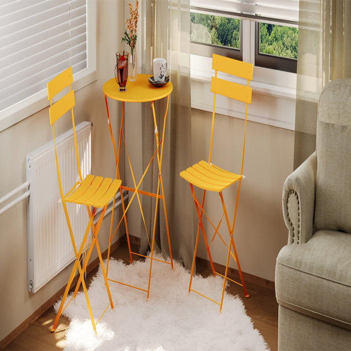 Ensemble bistro pliant 3 pieces Lausaint jaune