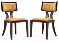 Ensemble 2 chaises de salle à manger Pulitzer de Manhattan Comfort en similicuir - chameau et noyer