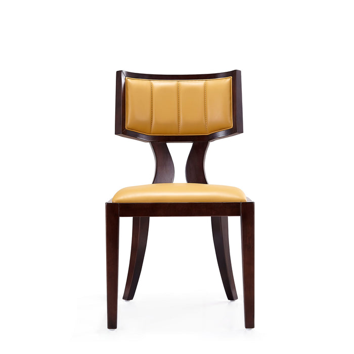 Ensemble 2 chaises de salle à manger Pulitzer de Manhattan Comfort en similicuir - chameau et noyer