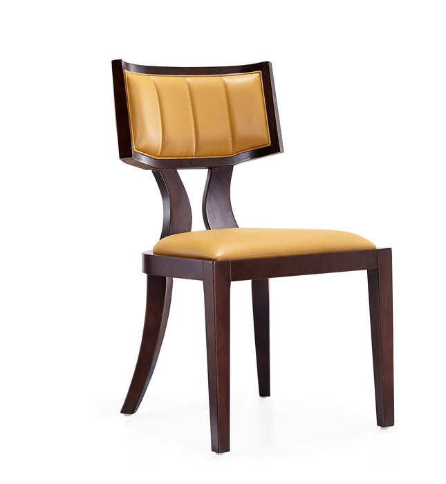 Ensemble 2 chaises de salle à manger Pulitzer de Manhattan Comfort en similicuir - chameau et noyer