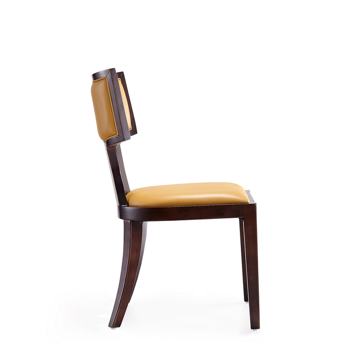 Ensemble 2 chaises de salle à manger Pulitzer de Manhattan Comfort en similicuir - chameau et noyer