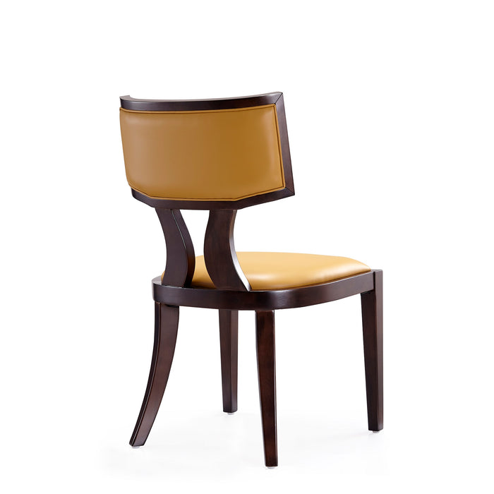 Ensemble 2 chaises de salle à manger Pulitzer de Manhattan Comfort en similicuir - chameau et noyer