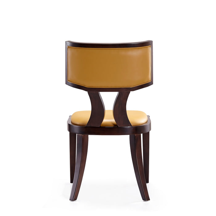Ensemble 2 chaises de salle à manger Pulitzer de Manhattan Comfort en similicuir - chameau et noyer