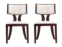 Ensemble 2 chaises de salle à manger Pulitzer de Manhattan Comfort en similicuir - blanc perle et noyer