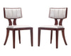 Ensemble 2 chaises de salle à manger Pulitzer de Manhattan Comfort en similicuir - argenté et noyer